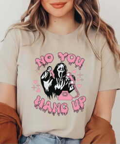 No You Hang Up Funny Halloween Beaseball Shirt, Ghostface Halloween Crewneck Shirt