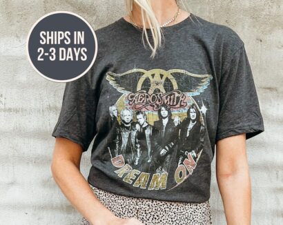 Aerosmith Dream On Band Tee, Vintage Retro Band Graphic Tee, Rock and Roll Shirt