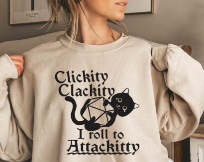 Clickity Clackity Shirt, game dice attackitty shirt, fantasy tabletop gameplay gifts, fantasy boardgame, Retro shirt