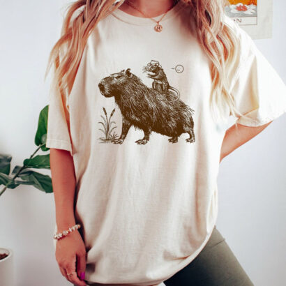 Comfort Colors Capybara And Cowboy Rat Shirt