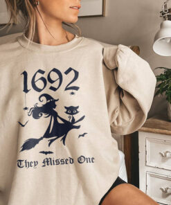 Vintage Salem 1692 They Missed One Sweatshirt, Salem Massachusetts Halloween Crewneck, Salem Vintage 1692 Tee, Witchy Woman Tee