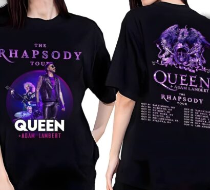 Queen Adam Lambert Rhapsody Tour 2 Sides Shirt, Queen Shirt, Queen Adam Lambert 2023 Tour Shirt, Rock Concert Shirt, Adam Lambert Shirt