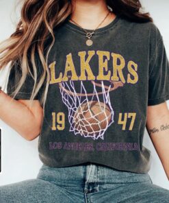 Los Angeles Basketball Vintage Shirt, Lakers 90s Basketball Graphic Tee Sweatshirt