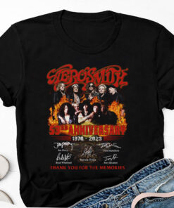 Aerosmith 53rd Anniversary 1970-2023 Signatures T-Shirt, Aerosmith Shirt Fan Gifts, Aerosmith Farewell Tour 2023 Shirt, Aerosmith Band Shirt