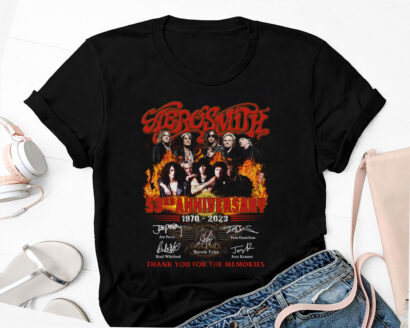 Aerosmith 53rd Anniversary 1970-2023 Signatures T-Shirt, Aerosmith Shirt Fan Gifts, Aerosmith Farewell Tour 2023 Shirt, Aerosmith Band Shirt