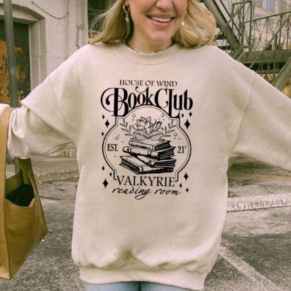 House of Wind Library Velaris Sweatshirt, Acotar Book Club Sweatshirt, Night Court Sarah J Maas Throne of Glass, Valkyrie Reading Room