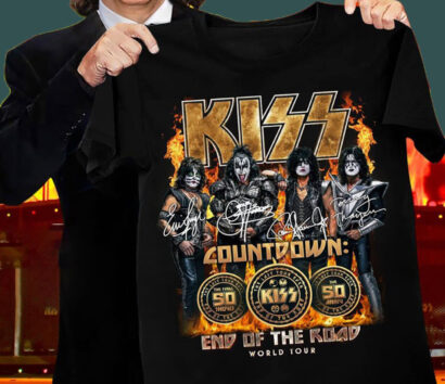 Kiss Band Shirt, Kiss Band The Final Tour End Of The Road 50 Dates World Tour Shirt, Kiss Band Button Shirt, Kiss Rock And Roll Music Shirt