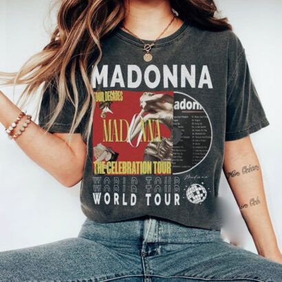 Madonna Music Shirt, Sweatshirt Y2K Merch Vintage 90s Madonna The Celebration Tour 2023 Tickets Album Shirt