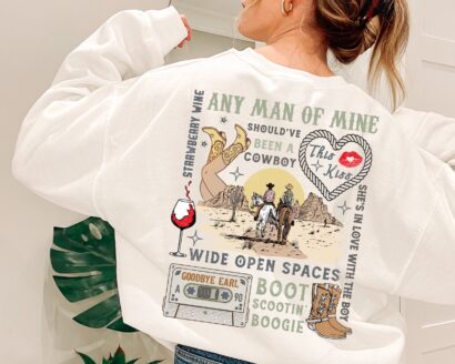 Vintage Western Sweatshirt, Retro Country Music Sweats, 90s Western Music Sweat, 90s Country Music Sweat, Cowboy Music,Any Man of Mine Sweat