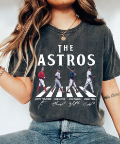 Astros Walking Abbey Road Signatures Baseball Shirt, Justin Verlander, Jose Altuve, Kyle Tucker, Jeremy Pena, Astros Shirt