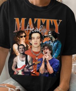 Matty-Healy Vintage Washed T-Shirt,Pop Rock Band Homage Graphic Unisex Long Sleeve, Bootleg Retro 90's Fans Unisex T Shirt