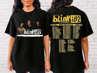 Blink182 2023 Tour Date Shirt, 182 World Tour 2024 Shirt, Vintage Blink Tee, Blink Band Shirt