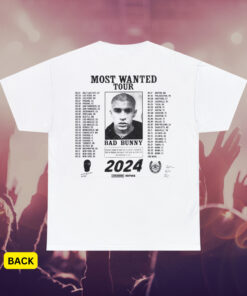 Bad Benito Mugshot Most Wanted Bunny Tour Dates & Cities T-Shirt, Nadie Sabe Lo Que Va a Pasar Mañana El Conejo Malo