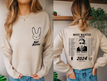 Bad Bunny Most Wanted Tour 2024 Sweatshirt, Bad Bunny Concert Sweatshirt, Bad Bunny Merch, Most Wanted Tour Sweatshirt, Bunny Fan Sweater