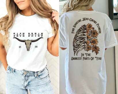 Zach Bryan Front and Back Printed Shirt, Find Someone Who Grows Flowers In The Darkest Parts Of You, American Heartbreak Tour Shirt, Zach Bryan Shirt