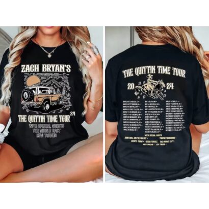 Zach Bryan The Quittin Time 2024 Tour Sweatshirt, Country Music Singer, American Heartbreak Shirt, Western Cowboy Tee