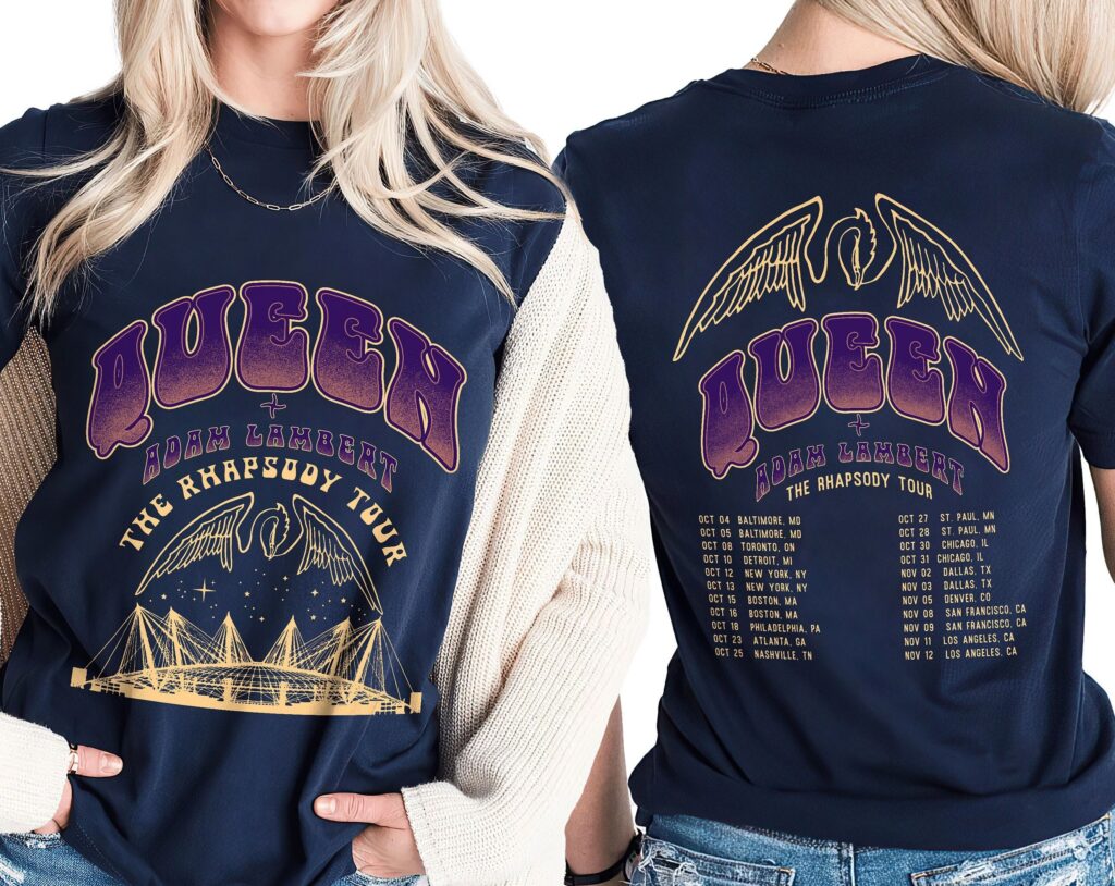 2 Sided Queen Adam Lambert The Rhapsody Tour 2023 Shirt, Queen Rock 