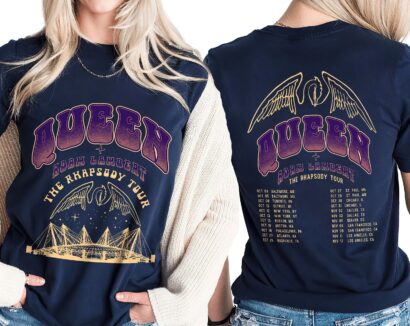 2 Sided Queen Adam Lambert the Rhapsody Tour 2023 Shirt, Queen Rock Band Tour Shirts, Rock Concert Shirt