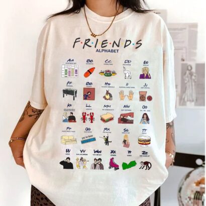 Friends Alphabet Shirt, Friends Series TV Show T-shirt, Friends Tee, Vintage Movie Tshirt