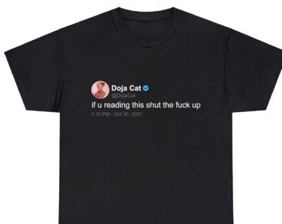 Doja Cat 'If u reading this' T Shirt - Twitter quote - Black