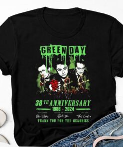 Green Day 38th Anniversary 1986-2024 T-Shirt, Green Day Rock Band Shirt, Green Day Band The Saviors 2024 Tour Shirt, Green Day Band Fan Gift