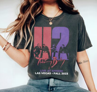 Las Vegas U2 Ultraviolet Sphere 2023 Shirt, U2 Band Achtung Baby Live At Sphere T-Shirt, U2 Band Graphic Tee