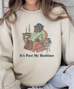 It's Past My Bedtime Sleepy Bear Shirt, Trendy Funny Sweatshirt, Cute Crewneck Pullover