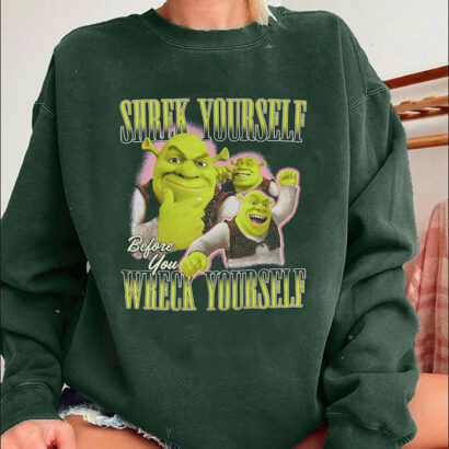 Shrek yourself before you wreck yourself Shirt, Shrek shirt, Funny Shrek Trending shirt