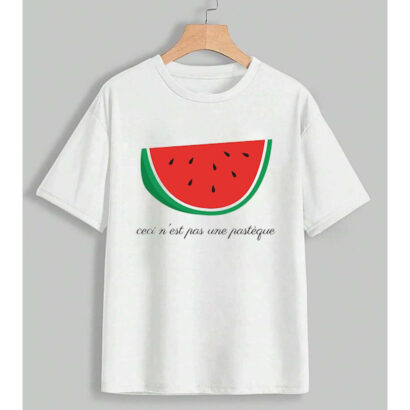 This Is Not A Watermelon Shirt, Palestine Flag Shirt, Magritte Parody Watermelon Shirt