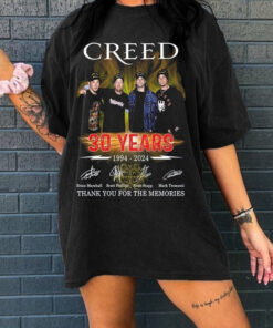 Creed 2024 Tour Summer of ’99 Tour Shirt, Creed 30 Years 1994 – 2024 Thank You For The Memories Shirt, Creed Band Shirt