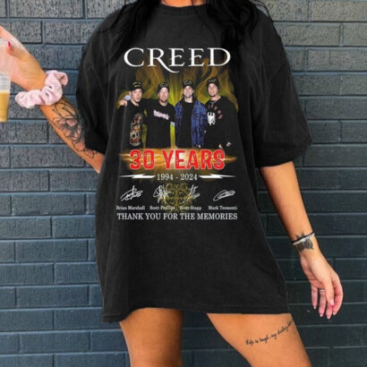 Creed 2024 Tour Summer of ’99 Tour Shirt, Creed 30 Years 1994 – 2024 Thank You For The Memories Shirt, Creed Band Shirt