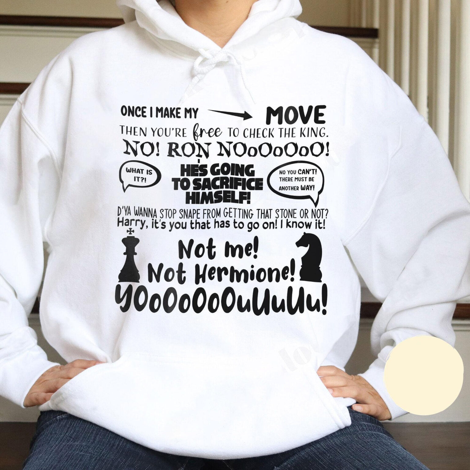 Ron Chess Once I Make My Move Sweatshirt, 2D Harry Potter Unisex Hoodie, Potterheads Oversized Sweatshirt, Christmas Gift