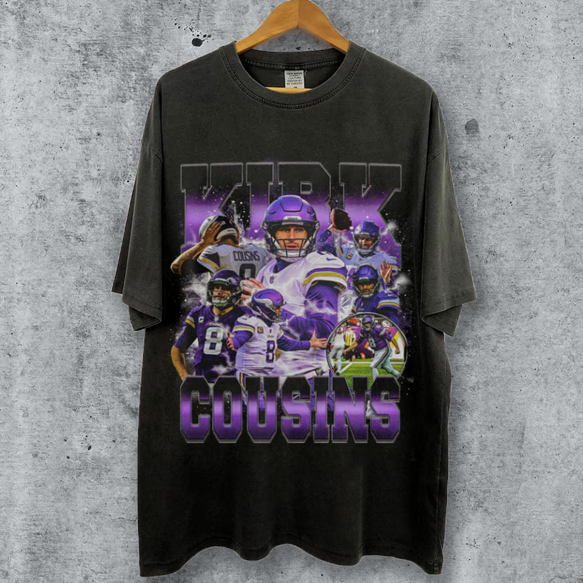 Vintage 90s Graphic Style Kirk Cousins T-Shirt, Kirk Cousins shirt, Vintage Oversized Sport Tee, Retro Bootleg Gift New Design