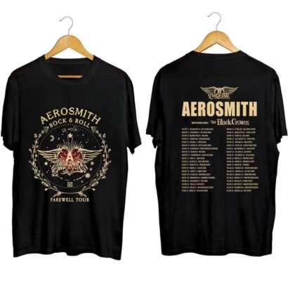 Aerosmith 2023 - 2024 Peace Out Farewell Tour with The Black Crowes Tour Shirt, Aerosmith Band Fan Shirt, Aerosmith 2023 Concert Shirt