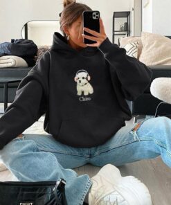 Clairo Dog Pup Headphones Hoodie Merch, Y2k Trend Gift, Graphic Hoodie Y2k Trending Popular Style Hoodie Fall 2023