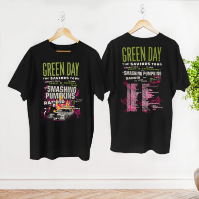 Green Day The Saviors 2024 Tour T-Shirt, Green Day Band Graphic Tee, Green Day Concert Shirt, Green Day Fan Shirt, Rock Band Green Day Shirt