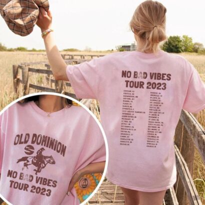 Old Dominion No Bad Vibes Tour 2023 Shirt, Old Dominion Concert Both Sides shirt, Music Tour 2023 , Old Dominion 2023 Shirt, Rock Band Shirt