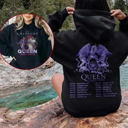 Queen Adam Lambert Music Shirt, Queen Adam Lambert Rhapsody Tour 2023 Rock Concert Shirt