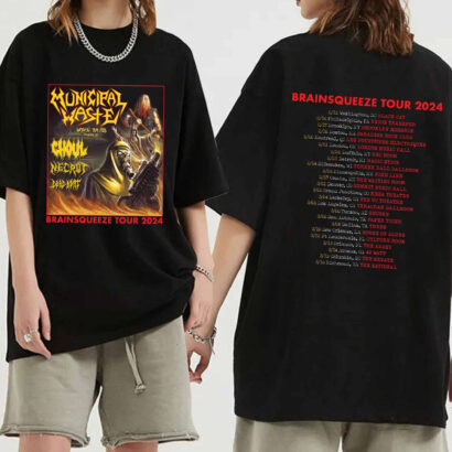 Brainsqueeze Tour 2024 Tshirt, Municipal Waste Brainsqueeze Tour 2024 Shirt, Municipal Waste Band Shirt