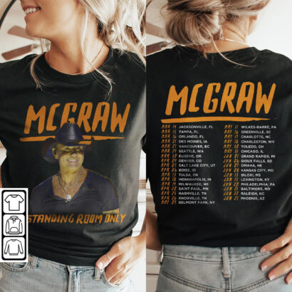 Tim McGraw Music Shirt, 2Side Tim McGraw 2024 Tour Standing Room Only Shirt, Standing Room Onlys Tour Shirt