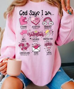 God Says You Are Valentine Shirt, Jesus Valentine Shirt, Valentine Doodle Shirt