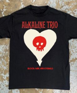 Alkaline Trio Heart Skull T-Shirt, Alkaline Trio Blood Hair and Eyeballs Tour 2024 T-Shirt, Alkaline Trio Tour 2024 Shirt