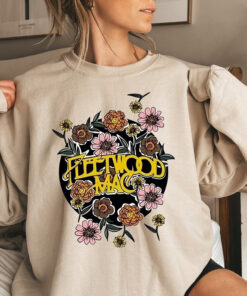 Fleetwood Mac Sweatshirt, Fleetwood Mac Shirt, Stevie Nicks Tee, Flower Sweatshirt, Cool Women Band Tee Distressed Floral Shirt
