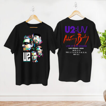 Graphic U2 Band Unisex Shirt, U2 Band Achtung Baby Live At Sphere Shirt, Classic Rock U2 Tour 2024 Shirt, U2 Band Merch, U2 Fan Gift Shirt