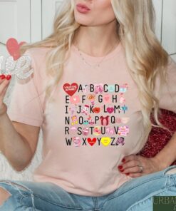 Valentines Day Valentine Alphabet Shirt, Teacher Valentines Day Shirt, ABCD Teacher Valentines Gift