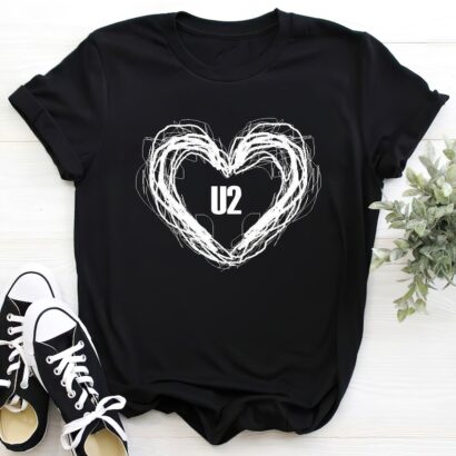 U2 Heart T-Shirt, U2 Rock Band T-Shirt, U2 Shirt Fan Gifts, U2 Vintage Shirt