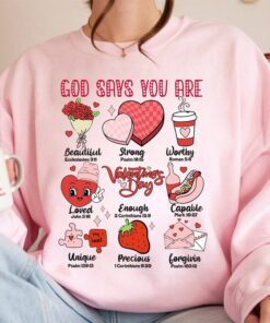 God Says You Are Valentine Shirt, Jesus Valentine Shirt, Valentine Doodle Shirt, Christian Valentine Shirt