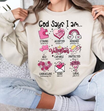 God Says You Are Valentine Shirt, Jesus Valentine Shirt, Valentine Doodle Shirt