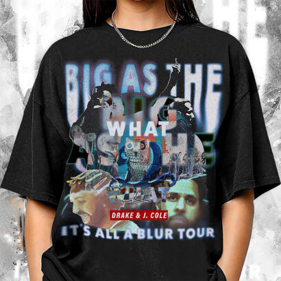 Drake J Cole Big As The What Tour 2024 Shirt, Drake J Cole tour 2024 shirt, Drake It's All Blur Tour