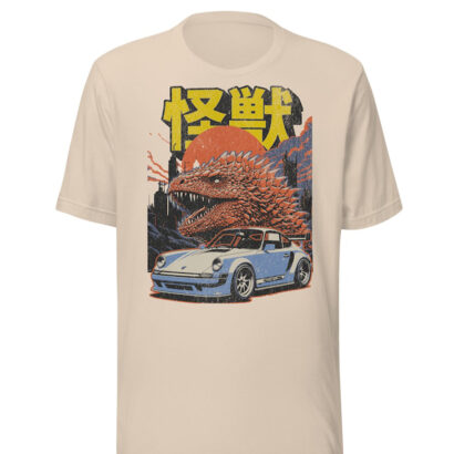 Godzilla and Car Japanese shirt, Godzilla movie shirt